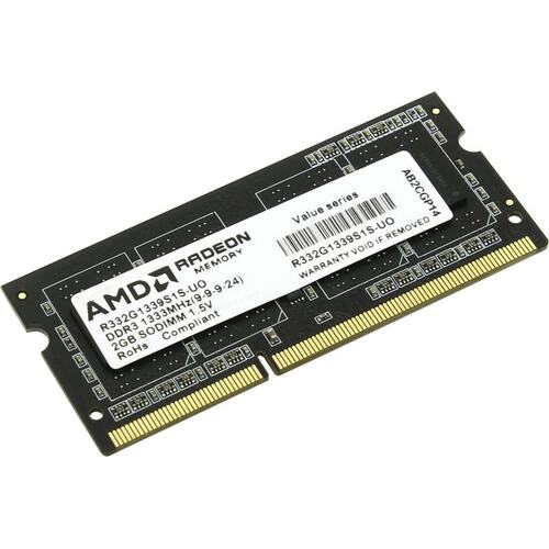 Модуль памяти AMD Value <R332G1339S1S-UO> SO-DIMM DDR3 1x 2 Гб <PC3-10600>