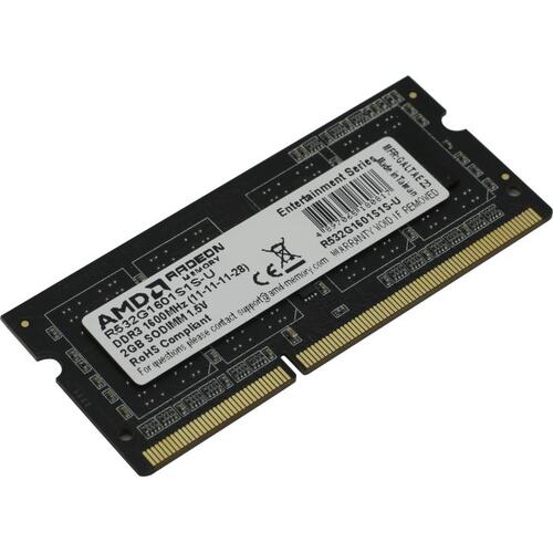 Модуль памяти AMD Entertainment <R532G1601S1S-U> SO-DIMM DDR3 1x 2 Гб <PC3-12800>