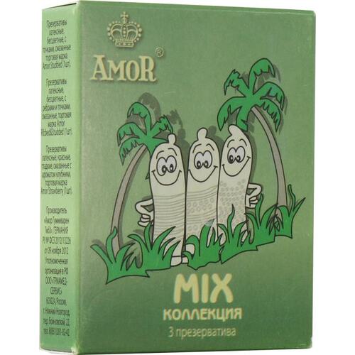 Презервативы Amor Mix "Яркая линия" 3 шт