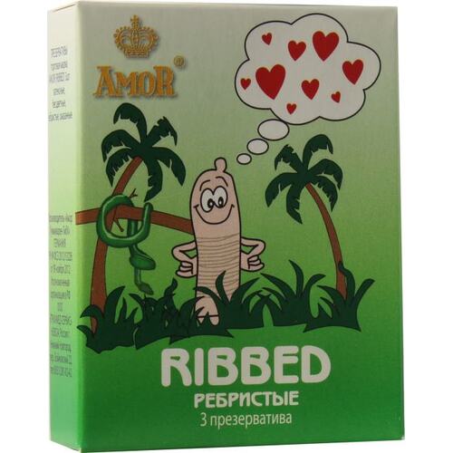 Презервативы Amor Ribbed "Яркая линия" 3 шт