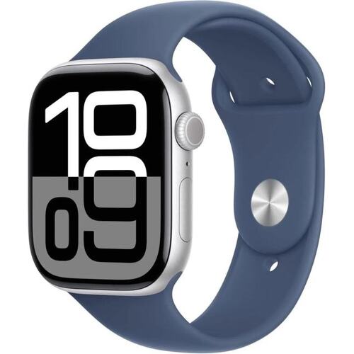 MWWL3LW/A Смарт-часы Apple Watch Series 10 A2999 46мм 2.1" OLED корп.серебристый Sport Band рем.синий разм.брасл.:140-1