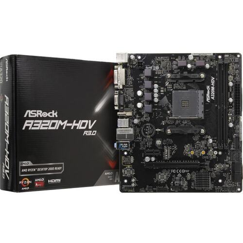 Материнская плата Socket AM4 ASRock A320M-HDV R3.0 2DDR4 MicroATX