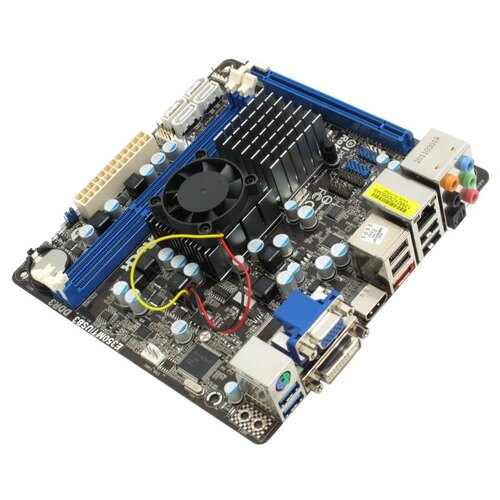Материнская плата Предустановленный процессор AMD E-350 (1.6 ГГц, 2 ядра, 18 Вт) ASRock E350M1/USB3 2DDR3 Mini-ITX с высокой заглушкой