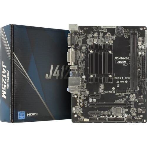 Материнская плата Предустановленный процессор Intel Celeron J4125 (2 - 2.7 ГГц, 4 ядра, 10 Вт) ASRock J4125M 2DDR4 MicroATX