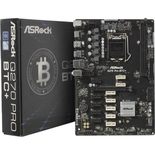 Материнская плата Socket LGA1151 ASRock Q270 PRO BTC+ 2DDR4 ATX