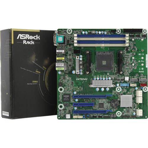 Материнская плата Socket AM4 ASRock X470D4U 4DDR4 ECC/DDR4 MicroATX