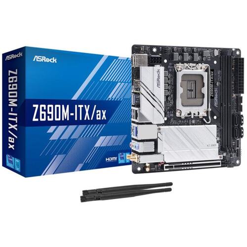 Материнская плата Socket LGA1700 ASRock Z690M-ITX/AX 2DDR4 Mini-ITX с высокой заглушкой