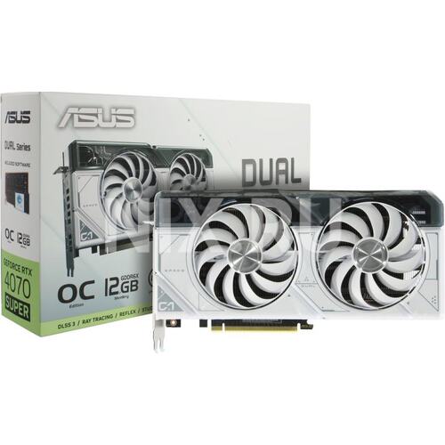 Игровая видеокарта ASUS DUAL DUAL-RTX4070S-O12G-WHITE GeForce<sup>®</sup> RTX 4070 SUPER OC 12 Гб GDDR6X