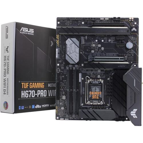 Материнская плата Socket LGA1700 ASUS TUF GAMING H670-PRO WIFI D4 4DDR4 ATX