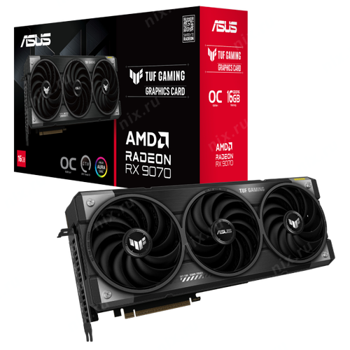 Asus PCI-E TUF-RX9070-O16G-GAMING AMD RX9070 16Gb 256bit GDDR6 2170/20000/HDMIx1/DPx3/HDC