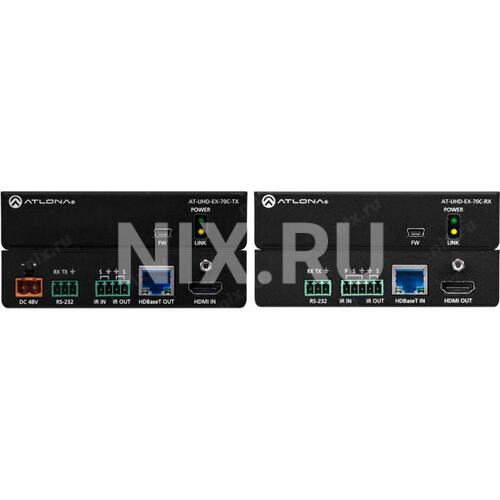 ATLONA AT-UHD-EX-70C-KIT 4K/UHD 230ft (70m) HDBaseT TX/RX with IR/RS232 Control and PoE