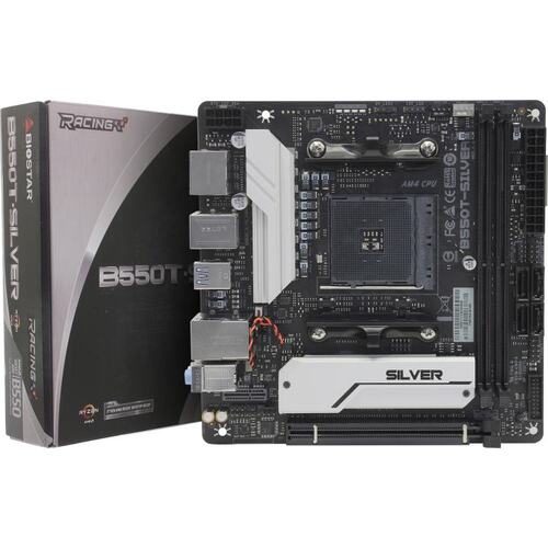 Материнская плата Socket AM4 Biostar B550T-SILVER Ver. 5.0 2DDR4 Mini-ITX с высокой заглушкой