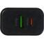 Зарядка USB-устройств от 220В BOROFONE BA88A Navy Set Black USB Type A "мама", USB Type C "мама" (20 Вт), вид спереди