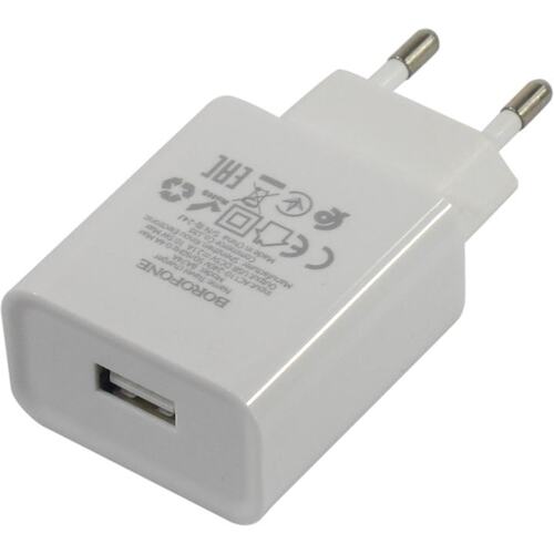 Зарядка USB-устройств от 220В BOROFONE BAS74A Set White USB Type A "мама" (10.5 Вт)