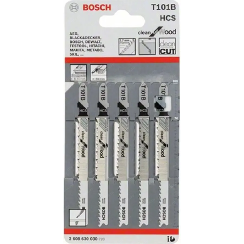 2608630030 Набор пилок по дереву Bosch T101 B 5пред. (лобзики)