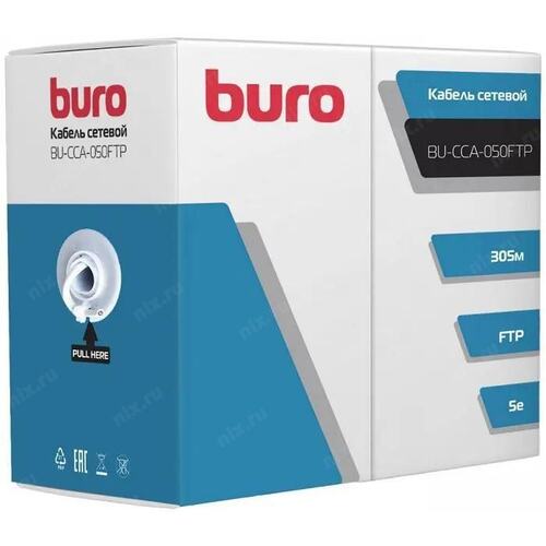 BU-CCA-050FTP Кабель сетевой Buro FTP 4 пары cat.5E solid 0.50мм CCA 305м серый