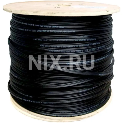 BU-COP-050-FTP-OUTDOOR Кабель сетевой Buro FTP 4 пары cat.5E solid 0.50мм Cu 305м черный outdoor стальной трос