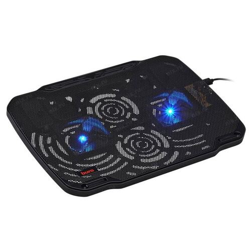 Подставка для ноутбука Buro BU-LCP156-B208 15.6"355x260x21мм 2xUSB 2x 80ммFAN 560г металлическая сетка/пластик черный