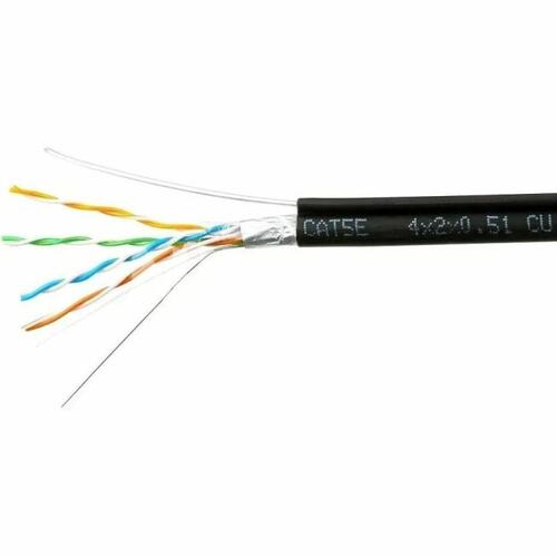 Кабель Cablexpert Россия FPC-5051E-4-CU-OUTR/100, FTP outdoor 4x2x0.51 на тросу, медный, кат.5e, однож.,100м,box,черный