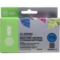 Картридж Cactus CS-3ED68A (№712) Magenta для HP DesignJet T210/230/250/630/650 (восстановлен из б/у)