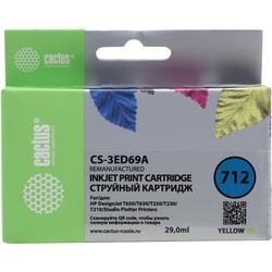 Картридж Cactus CS-3ED69A (№712) Yellow для HP DesignJet T210/230/250/630/650 (восстановлен из б/у)