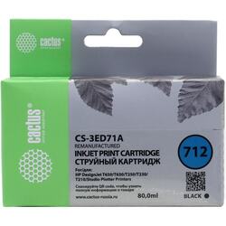 Картридж Cactus CS-3ED71A (№712) Black для HP DesignJet T210/230/250/630/650 (восстановлен из б/у)