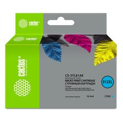 Картридж струйный Cactus CS-3YL81AE 912XL голубой (10.5мл) для HP OfficeJet 8012/8014/8015/8017;OfficeJet Pro 8022/8023