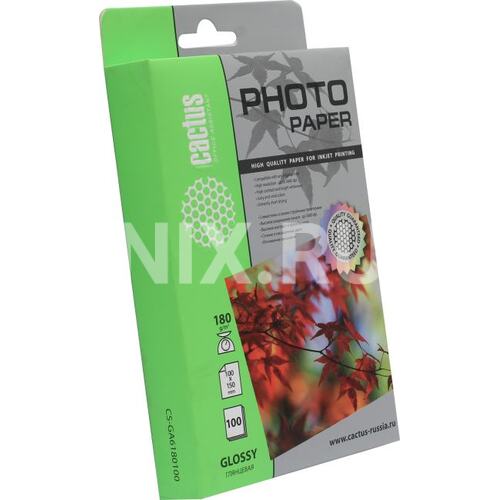 Фотобумага Cactus CS-GA6180100, A6 (4"x6", 10 x 15 см), 100 листов