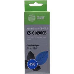 Чернила Cactus CS-GI490CB Cyan для Canon Pixma G1400/G2400/G3400/G4400 (100мл)