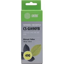 Чернила Cactus CS-GI490YB Yellow для Canon Pixma G1400/G2400/G3400/G4400 (100мл)