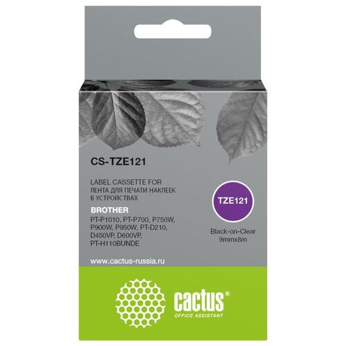 Кассета с лентой для печати этикеток Cactus CS-TZE121