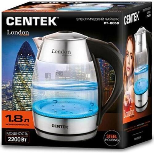 Электрочайник стеклянный CENTEK CT-0059
