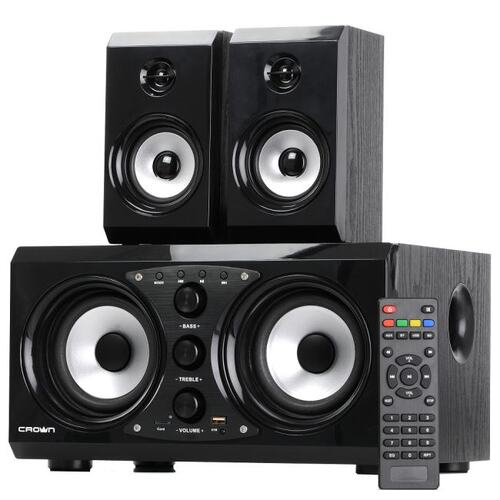Акустическая система 2.1 CROWN CMBS-620 (МДФ, Bluetooth, 32W+15W*2 (RMS)=62W; IR пульт,воспроизведение с USB, SD)
