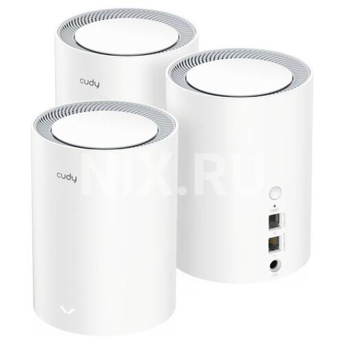 Cudy M1800(3-Pack) Wi-Fi Mesh-система/ AX1800 Wi-Fi 6 Mesh Solution 3-Pack, Chipset MediaTek, Dual-Band, 802.11ax/ac/a/