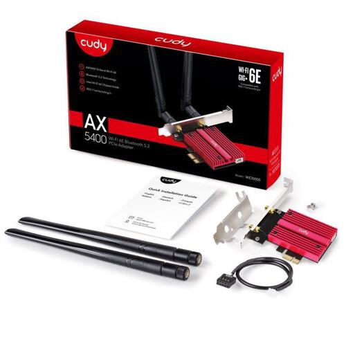 CUDY <WE3000S> Wi-Fi 6E/Bluetooth 5.3 PCI-Ex1 Adapter