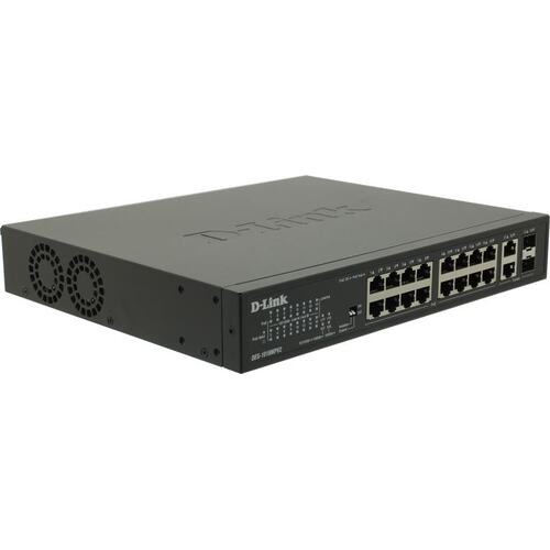 D-Link <DES-1018MPV2> Неуправляемый коммутатор (2 x 1 Гбит/с + 16 x 100 Мбит/с, 2 x SFP, 16 портов IEEE 802.3at (PoE+))