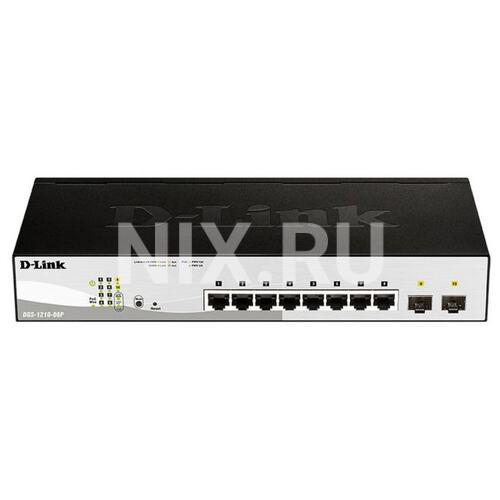 Коммутатор D-Link DGS-1210-08P/G3A / Настраиваемый L2 PoE-коммутатор, 8x1000Base-T PoE