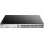 D-Link <DGS-3130-30PS/B> Управляемый коммутатор (24 x 1 Гбит/с + 2 x 10 Гбит/с, 4 x SFP+, 24 порта IEEE 802.3at (PoE+)), вид спереди