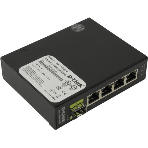 D-Link <DIS-100G-5SW /A1A> Неуправляемый коммутатор (4 x 1 Гбит/с, 1 x SFP)