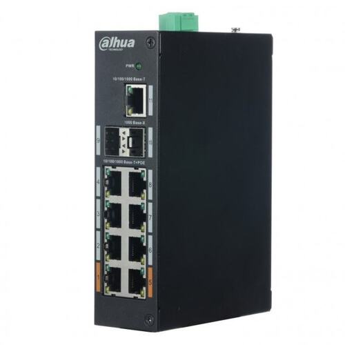 DAHUA <DH-PFS3211-8GT-120> Неуправляемый коммутатор (8 x 1 Гбит/с, 2 x SFP, 6 портов IEEE 802.3at (PoE+))