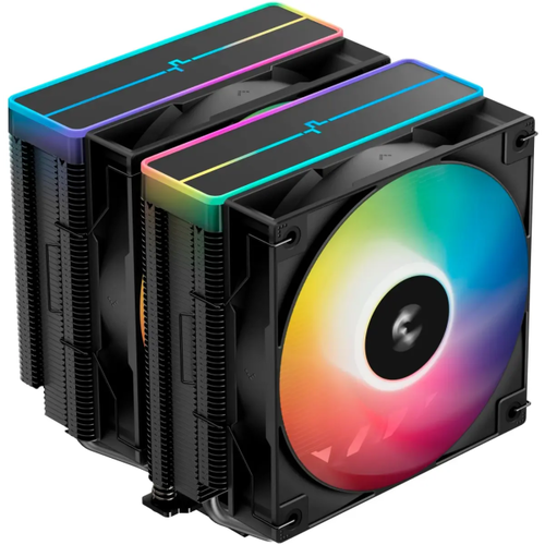 Кулер DEEPCOOL AG620 BK ARGB V2 (TDP 260W, PWM, ARGB DUAL Fan 120mm, 6 тепл. трубок, черный) RET