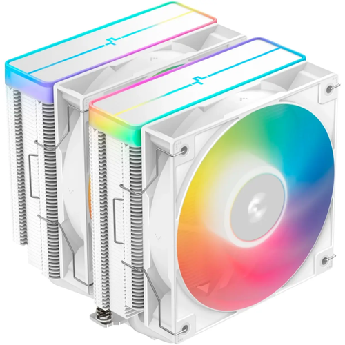 Кулер DEEPCOOL AG620 WH ARGB V2 (TDP 260W, PWM, ARGB DUAL Fan 120mm, 6 тепл. трубок, белый) RET