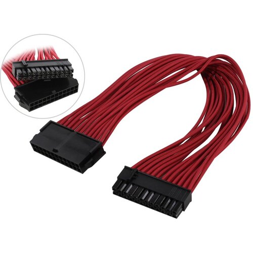 Deepcool < DP-EC300-24P-RD> Кабель удлинительный 24 (20+4)-pin ATX, 30см