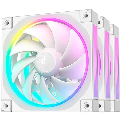 Вентилятор DEEPCOOL FL12 WH-3 IN 1 120x120x25мм (PWM, ARGB, белый, 500-2150об/мин) Color BOX