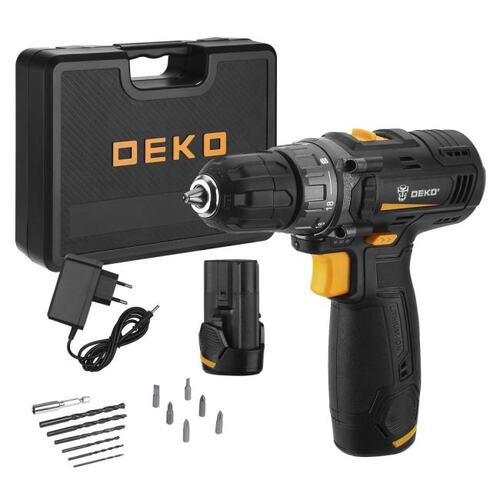 Дрель-шуруповерт Deko GCD12DU3 SET6 аккум. патрон:быстрозажимной (кейс в комплекте) (063-4007)