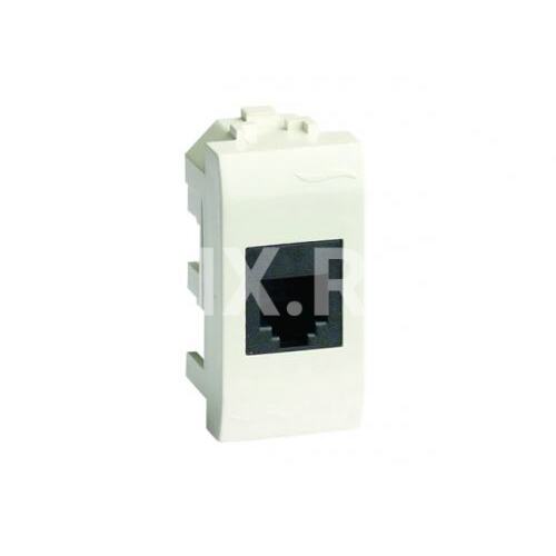 Розетка DKC 76457B компьютерная RJ45 кат.5e экран., 8P8C, белая, 1 модуль, "Brava"