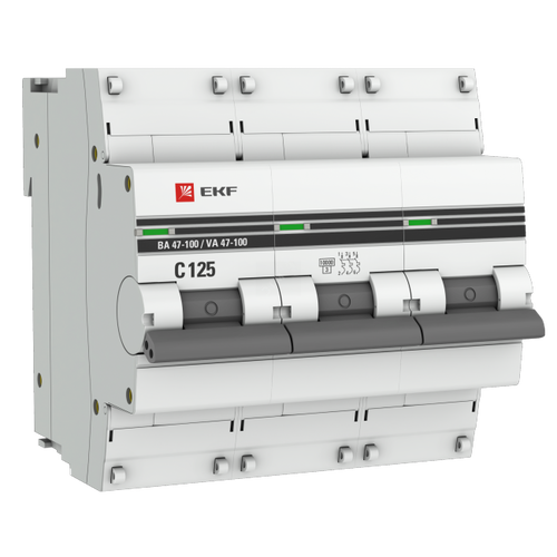 EKF mcb47100-3-125C-pro Выкл. авт трехполюсный 125А C ВА47-100 10кА PROxima (mcb47100-3-125C-pro)