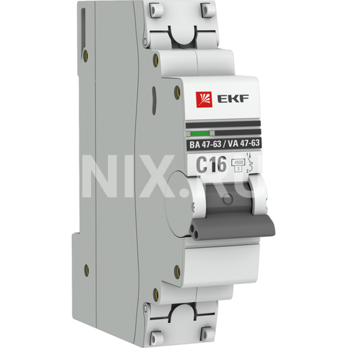 EKF mcb4763-1-63C-pro Выкл. авт однополюсный 63А С ВА47-63 4.5кА PROxima (mcb4763-1-63C-pro)