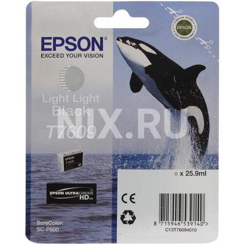 Картридж черный (или контейнер с черными чернилами) Epson T7609 (светло-серый)