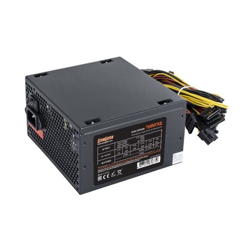 Блок питания 700W ExeGate 700NPXE (ATX, PPFC,PC,12cm fan,24pin,(4+4)pin,PCIe,4xSATA,3xIDE,кабель 220V) EX220360RUS-PC